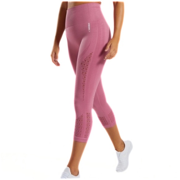 Gymshark Energy Seamless Crop Leggings Plum Size S - Picture 1 of 9
